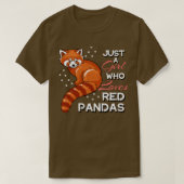 Gewoon een meisje dat van rode panda's houdt 3 t-shirt (Design voorkant)