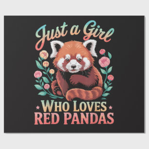 Gewoon Een Meisje Dat Van Rode Pandas Houdt Cadeaupapier