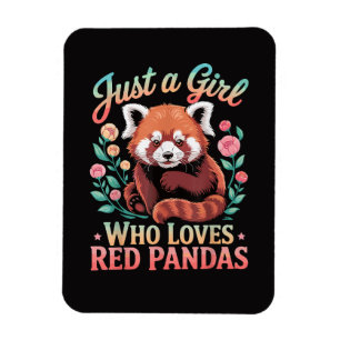 Gewoon Een Meisje Dat Van Rode Pandas Houdt Magneet