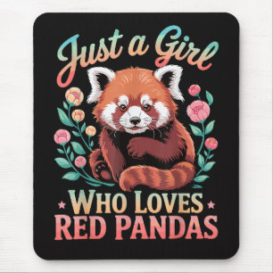 Gewoon Een Meisje Dat Van Rode Pandas Houdt Muismat
