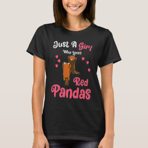 Gewoon Een Meisje Dat Van Rode Pandas Houdt Rode T-shirt