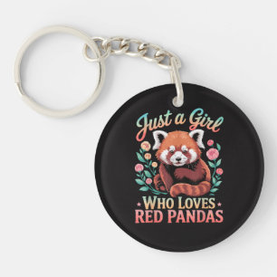 Gewoon Een Meisje Dat Van Rode Pandas Houdt Sleutelhanger