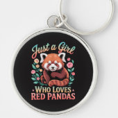 Gewoon Een Meisje Dat Van Rode Pandas Houdt Sleutelhanger (Voorkant)