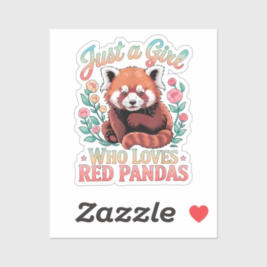 Gewoon Een Meisje Dat Van Rode Pandas Houdt Sticker (Vel)