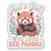 Gewoon Een Meisje Dat Van Rode Pandas Houdt Sticker (Voorkant)
