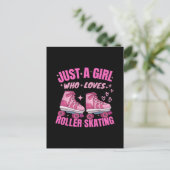 Gewoon Een Meisje Dat Van Rollerskaten Houdt Briefkaart (Staand voorkant)