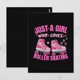 Gewoon Een Meisje Dat Van Rollerskaten Houdt Briefkaart