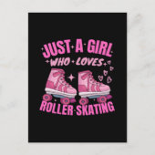 Gewoon Een Meisje Dat Van Rollerskaten Houdt Briefkaart (Voorkant)