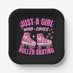 Gewoon Een Meisje Dat Van Rollerskaten Houdt Papieren Bordje