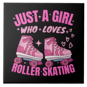Gewoon Een Meisje Dat Van Rollerskaten Houdt Tegeltje