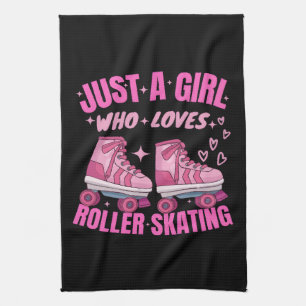 Gewoon Een Meisje Dat Van Rollerskaten Houdt Theedoek