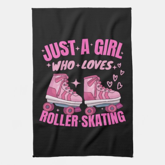 Gewoon Een Meisje Dat Van Rollerskaten Houdt Theedoek (Verticaal)