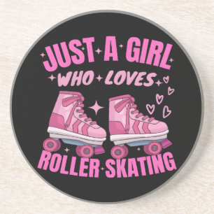 Gewoon Een Meisje Dat Van Rollerskaten Houdt Zandsteen Onderzetter