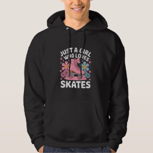 Gewoon een meisje dat van rolschaatsen houdt 70s 9 hoodie