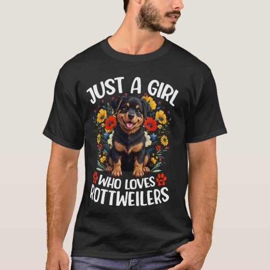 Gewoon Een Meisje Dat Van Rottweilers Houdt Esthet T-shirt (Voorkant)