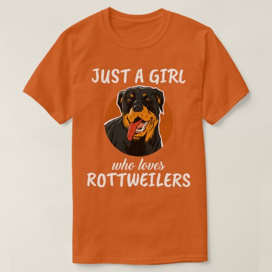Gewoon een meisje dat van rottweilers houdt t-shirt (Design voorkant)