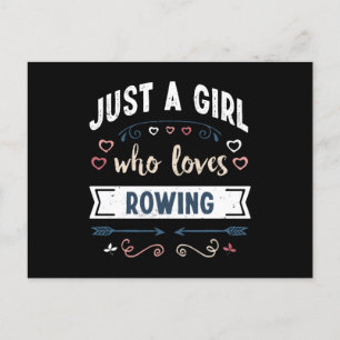 Gewoon een meisje dat van Rowing Funny Gifts houdt Briefkaart