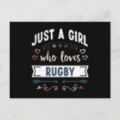 Gewoon een meisje dat van Rugby houdt Grappige Cad Briefkaart (Voorkant)