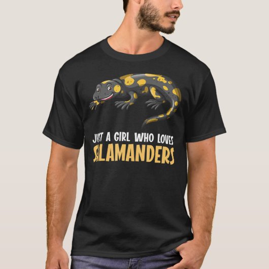 Gewoon een meisje dat van Salamanders Salamander h T-shirt (Voorkant)