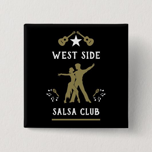 Gewoon een meisje dat van Salsa-dans houdt Vierkante Button 5,1 Cm (Voorkant)