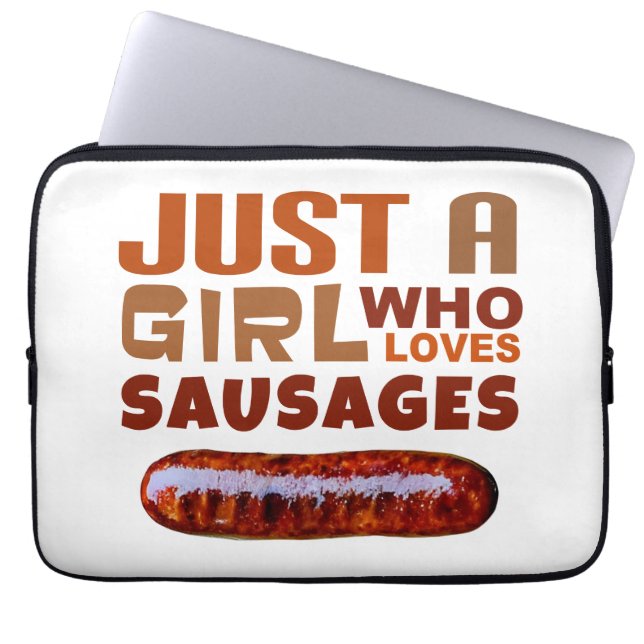 Gewoon een meisje dat van Sausages houdt Laptop Sleeve (Voorkant)