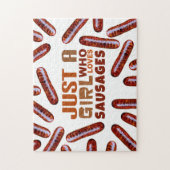 Gewoon een meisje dat van Sausages houdt Legpuzzel (Verticaal)