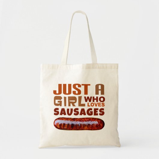 Gewoon een meisje dat van Sausages houdt Tote Bag (Voorkant)