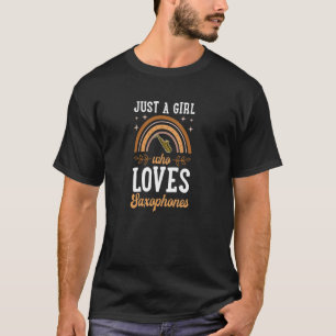 Gewoon een meisje dat van saxofoons houdt Bohemian T-shirt