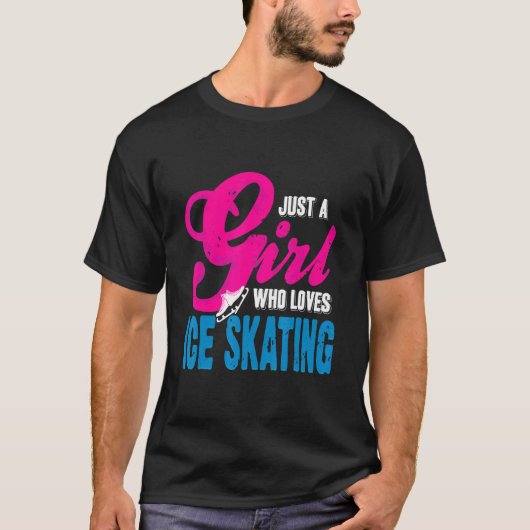 Gewoon een meisje dat van schaatsen  Cadeau houdt T-shirt (Voorkant)