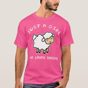 Gewoon een meisje dat van schapenschaap Boerderij T-shirt