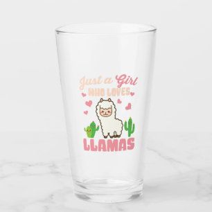 Gewoon een meisje dat van schattige lama houdt glas