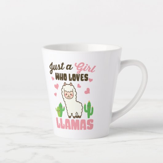 gewoon een meisje dat van schattige lama houdt latte mok (Rechts)