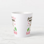gewoon een meisje dat van schattige lama houdt latte mok (Voorkant)