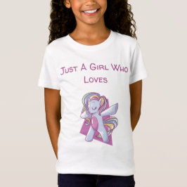 Gewoon een meisje dat van Schattige Unicorn T-Shir T-shirt