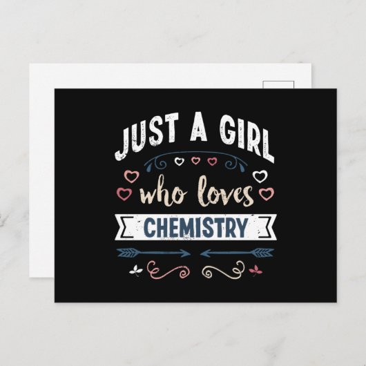 Gewoon een meisje dat van scheikunde houdt Grappig Briefkaart (Voorkant / Achterkant)