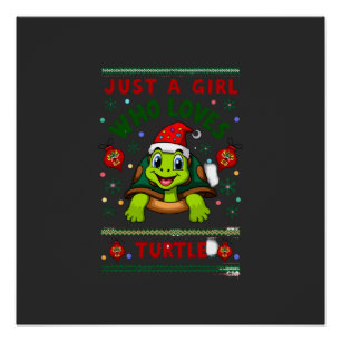 Gewoon Een Meisje Dat Van Schildpad Kerstmis Passe Perfect Poster