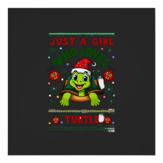 Gewoon Een Meisje Dat Van Schildpad Kerstmis Passe Perfect Poster (Voorkant)