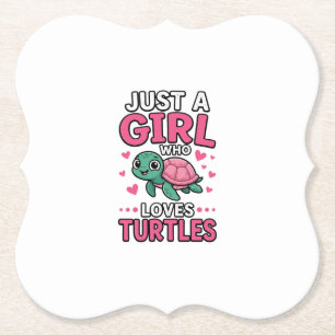 Gewoon een meisje dat van schildpadden houdt, Cute Kartonnen Onderzetters