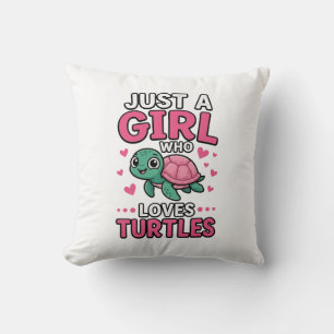 Gewoon een meisje dat van schildpadden houdt, Cute Kussen