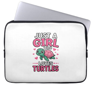 Gewoon een meisje dat van schildpadden houdt, Cute Laptop Sleeve