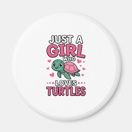 Gewoon een meisje dat van schildpadden houdt, Cute Magneet (Voorkant)
