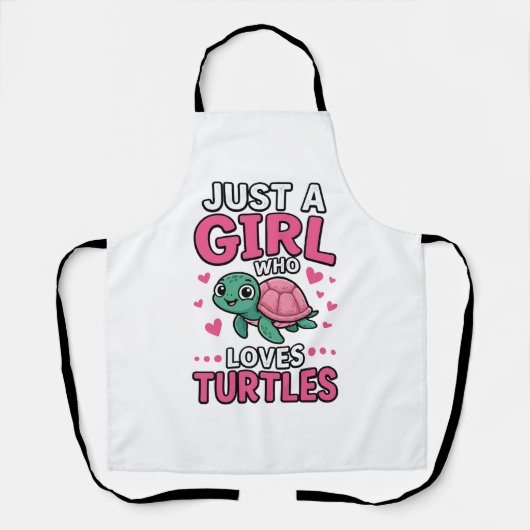 Gewoon een meisje dat van schildpadden houdt, Cute Schort (Voorkant)