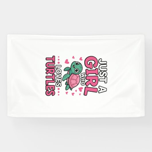 Gewoon een meisje dat van schildpadden houdt, Cute Spandoek (Horizontaal)