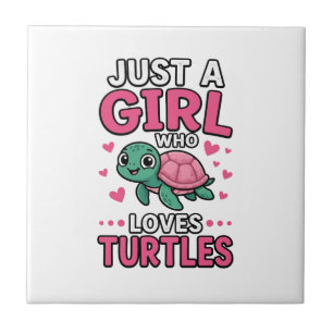 Gewoon een meisje dat van schildpadden houdt, Cute Tegeltje