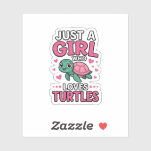Gewoon een meisje dat van schildpadden houdt, leuk sticker