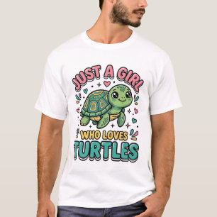 Gewoon een meisje dat van schildpadden houdt Leuk T-shirt