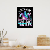 gewoon een meisje dat van schildpadden houdt poster (Keuken)
