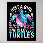 gewoon een meisje dat van schildpadden houdt poster (Voorkant)
