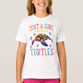 Gewoon een meisje dat van schildpadden houdt, Scha T-shirt