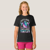 Gewoon een meisje dat van schildpadden houdt t-shirt (Voorkant volledig)